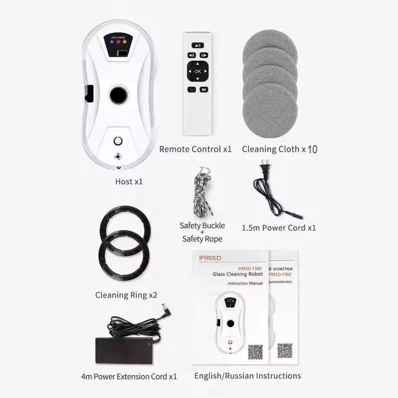 Household Window Automatic Water Spray Cleaning Robot Vacuum Cleaner Remote Control Electric Window Wiper Household Glass Wiper