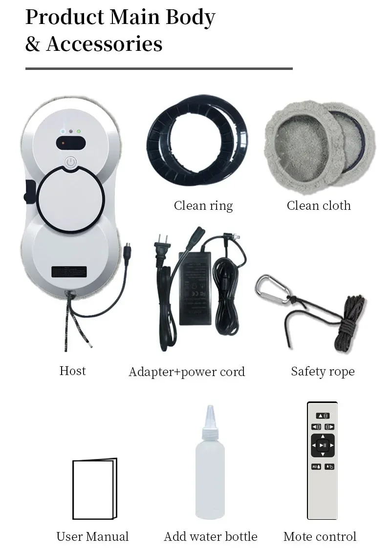 Household Window Automatic Water Spray Cleaning Robot Vacuum Cleaner Remote Control Electric Window Wiper Household Glass Wiper