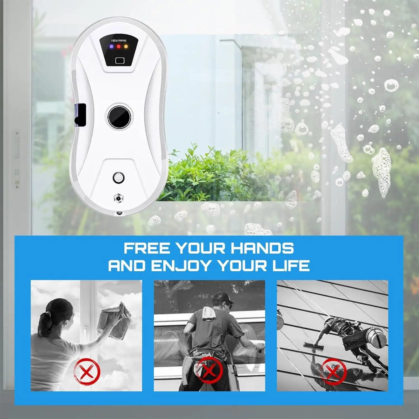Household Window Automatic Water Spray Cleaning Robot Vacuum Cleaner Remote Control Electric Window Wiper Household Glass Wiper