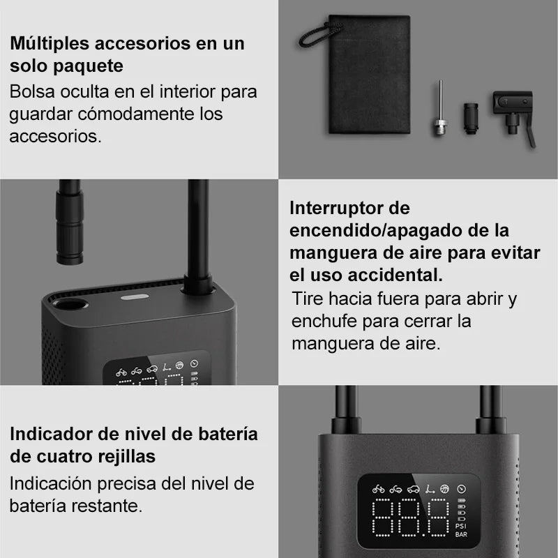 Xiaomi Mijia Portable Electric Air Compressor 2, Portable Electric Inflator, Air Pump Inflator Digital Tire Pressure Detection